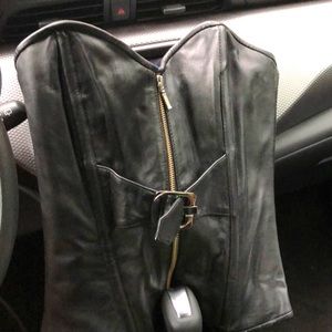 100% leather bustier